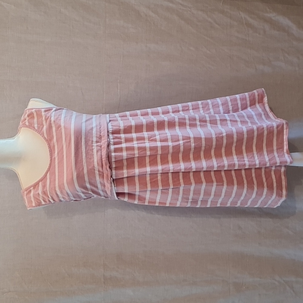 XL dress in rose stripes, good used condition, no brand, polyester/spandex